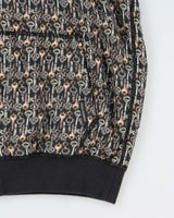 AW2016 Dolce &amp; Gabbana Pure Silk Key Print Hooded Bomber Jacket - M