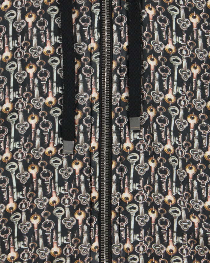 AW2016 Dolce &amp; Gabbana Pure Silk Key Print Hooded Bomber Jacket - M
