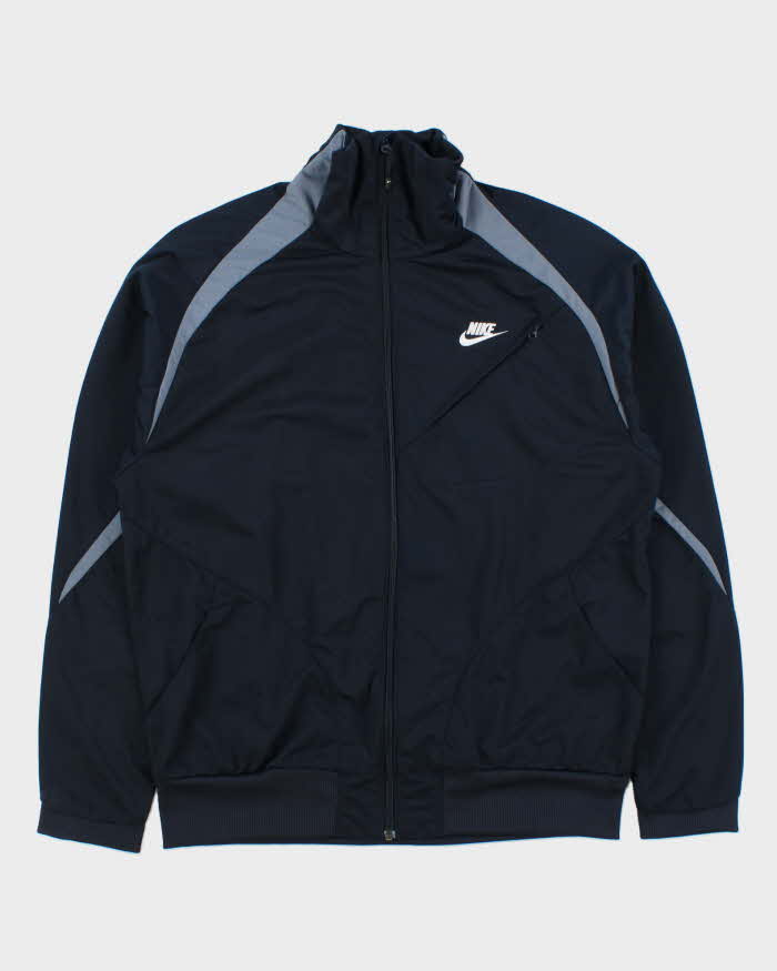Vintage Y2K 00s Nike Embroidered Funnel Neck Tech Track Jacket - L