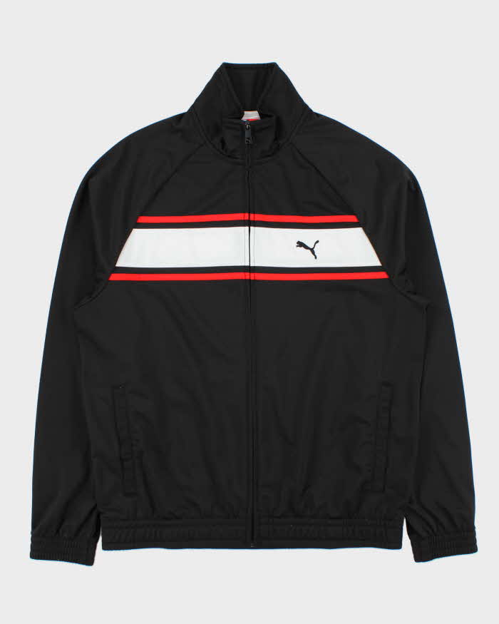 Vintage Puma Classic Striped Embroidered Funnel Neck Track Jacket - L