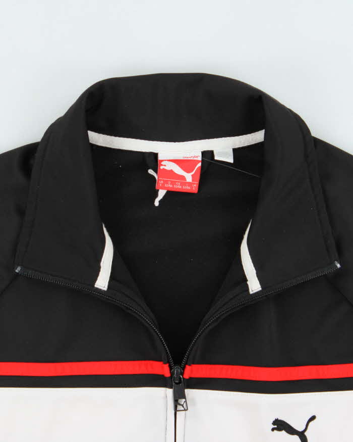 Vintage Puma Classic Striped Embroidered Funnel Neck Track Jacket - L