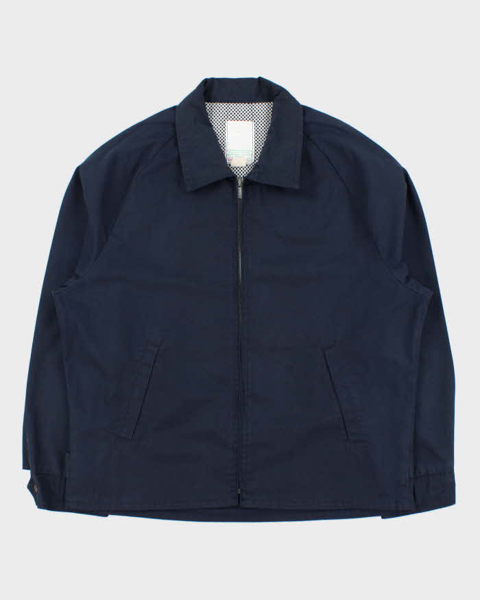Vintage 1970s Navy Made In Canada Canvas Utility Harrington Jacket - L