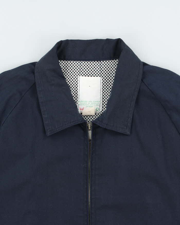 Vintage 1970s Navy Made In Canada Canvas Utility Harrington Jacket - L