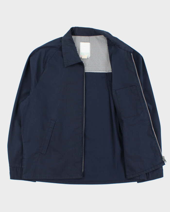Vintage 1970s Navy Made In Canada Canvas Utility Harrington Jacket - L