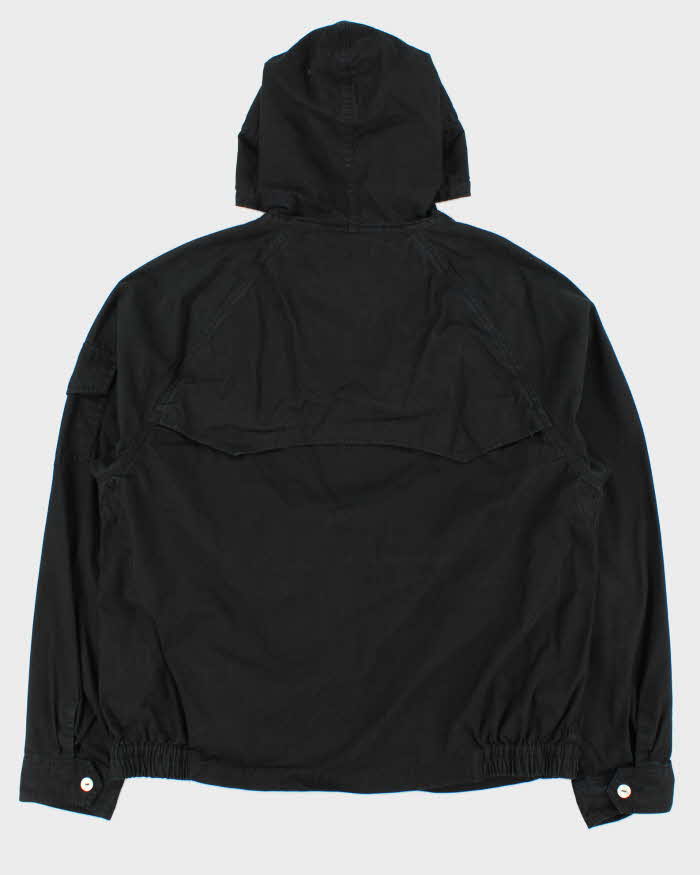 Vintage Polo Ralph Lauren Black Canvas Twill Hooded Harrington Jacket - XL