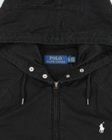 Vintage Polo Ralph Lauren Black Canvas Twill Hooded Harrington Jacket - XL