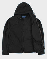 Vintage Polo Ralph Lauren Black Canvas Twill Hooded Harrington Jacket - XL