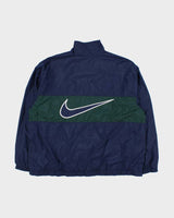 Vintage 1990s Nike Colourblock Embroidered Big Swoosh Shell Windbreaker Jacket - XL