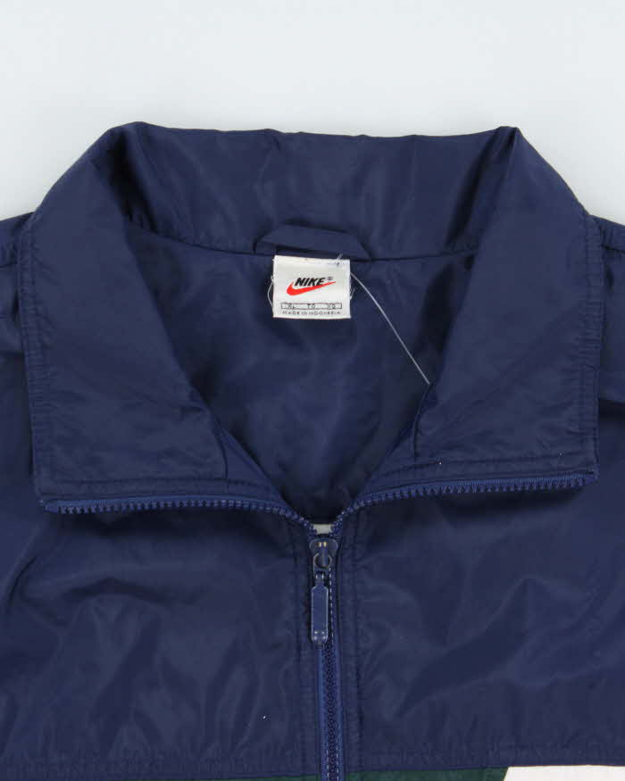 Vintage 1990s Nike Colourblock Embroidered Big Swoosh Shell Windbreaker Jacket - XL