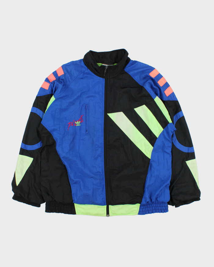 Vintage 1980s Adidas Originals Planet Colourblock Shell Windbreaker Jacket - L
