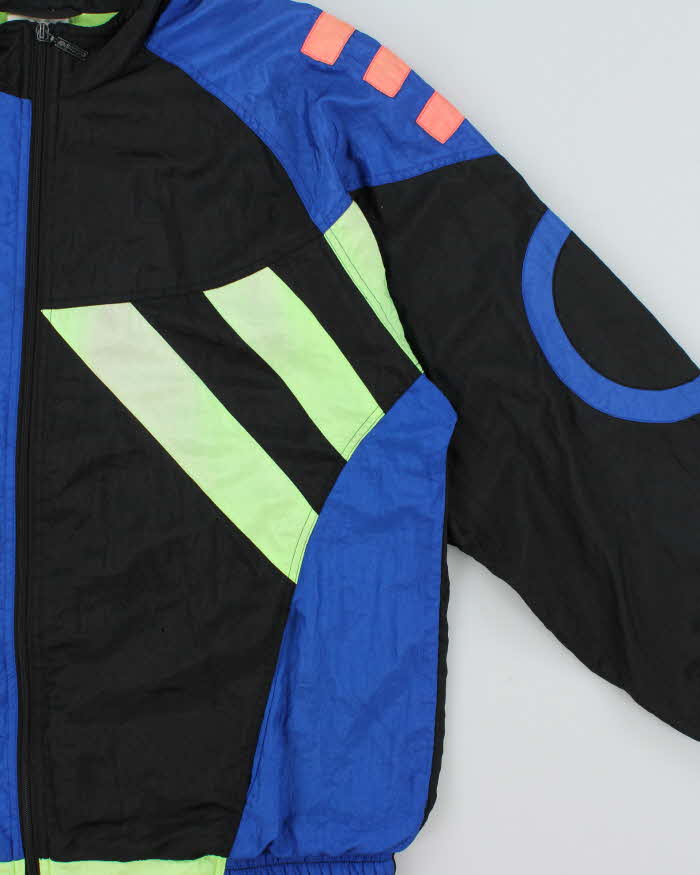 Vintage 1980s Adidas Originals Planet Colourblock Shell Windbreaker Jacket - L