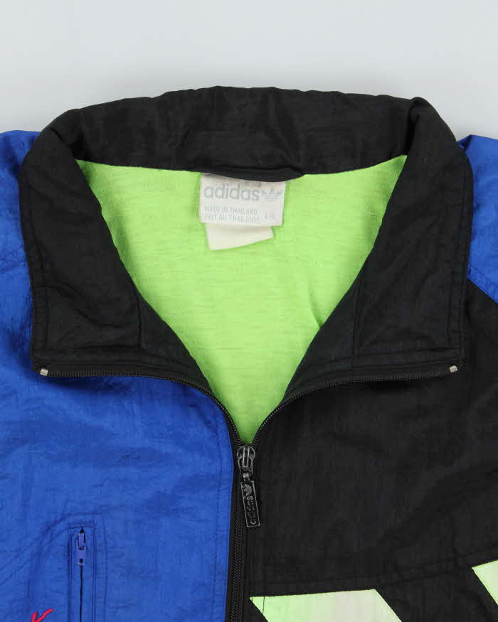 Vintage 1980s Adidas Originals Planet Colourblock Shell Windbreaker Jacket - L
