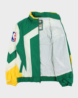 Vintage Mitchell &amp; Ness Hardwood Classics Seattle Supersonics Embroidered NBA Hooded Shell Windbreaker Jacket - M