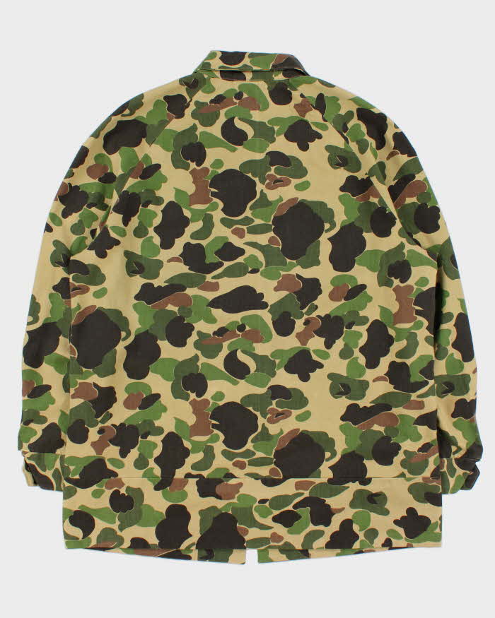 Vintage 1960s Duck Camo Made In USA Canvas Field Hunting Jacket - L