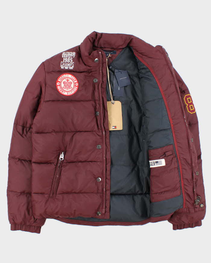 DSWT Vintage Y2K Tommy Hilfiger Varsity Champs Embroidered Goose Down Puffer Jacket - M