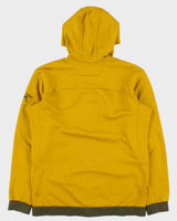 AW2014 Arc'teryx Mustard Yellow / Khaki Peer Soft Shell Full-Zip Hooded Technical Track Jacket - L