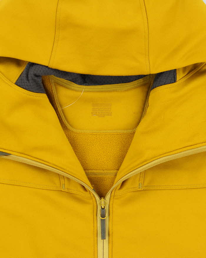 AW2014 Arc'teryx Mustard Yellow / Khaki Peer Soft Shell Full-Zip Hooded Technical Track Jacket - L