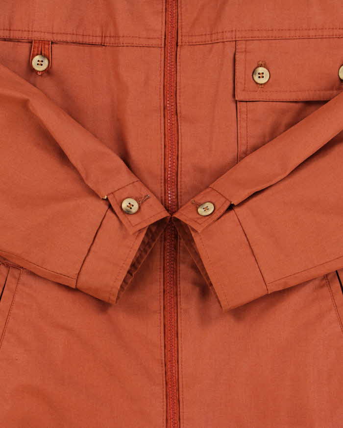 Vintage 1970s JC Penney Terracotta Plaid Lined Canvas Corduroy Harrington Jacket - M