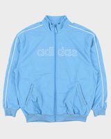 Vintage Y2K 00s Adidas Sky Blue Embroidered Track Jacket - XL