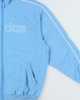Vintage Y2K 00s Adidas Sky Blue Embroidered Track Jacket - XL