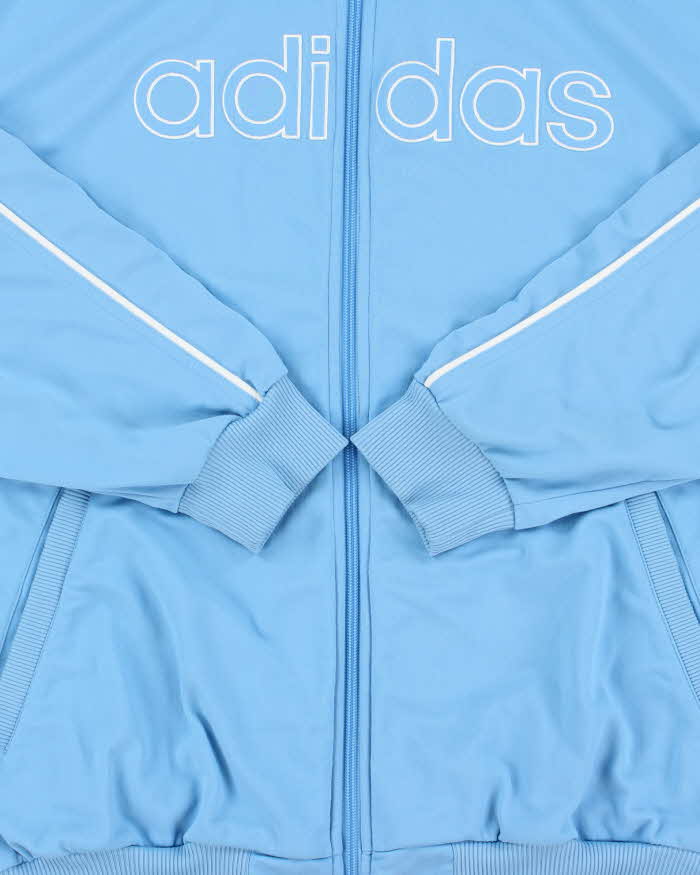 Vintage Y2K 00s Adidas Sky Blue Embroidered Track Jacket - XL