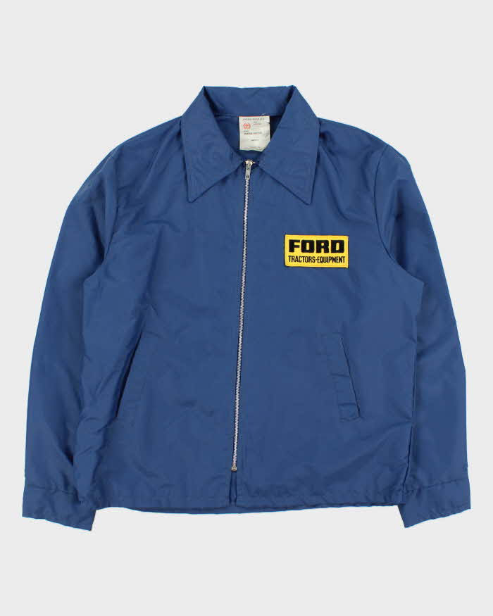 Vintage 1970s Ford Tractors-Equipment Patch Shell Made In Canada Harrington Jacket - M
