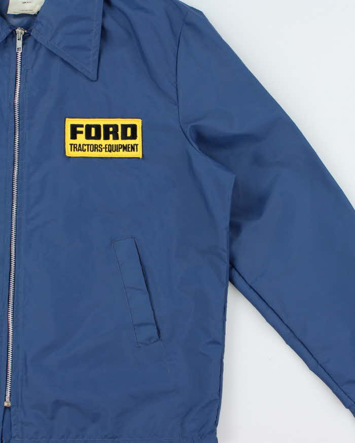 Vintage 1970s Ford Tractors-Equipment Patch Shell Made In Canada Harrington Jacket - M