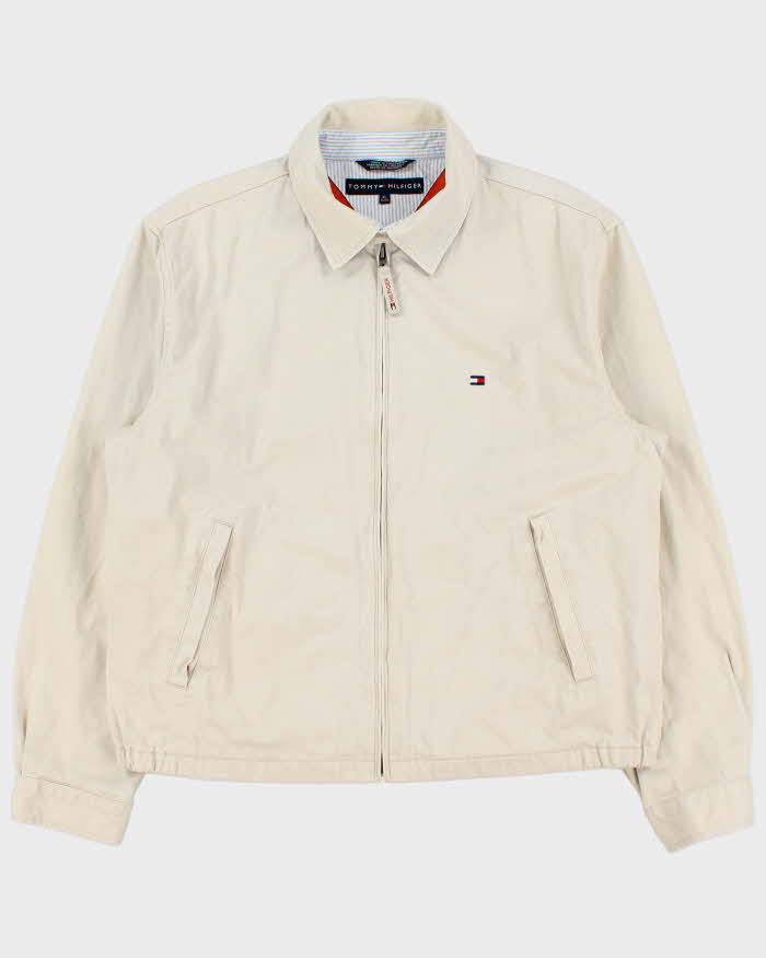 Vintage Y2K 00s Tommy Hilfiger Beige Canvas Harrington Jacket - XL