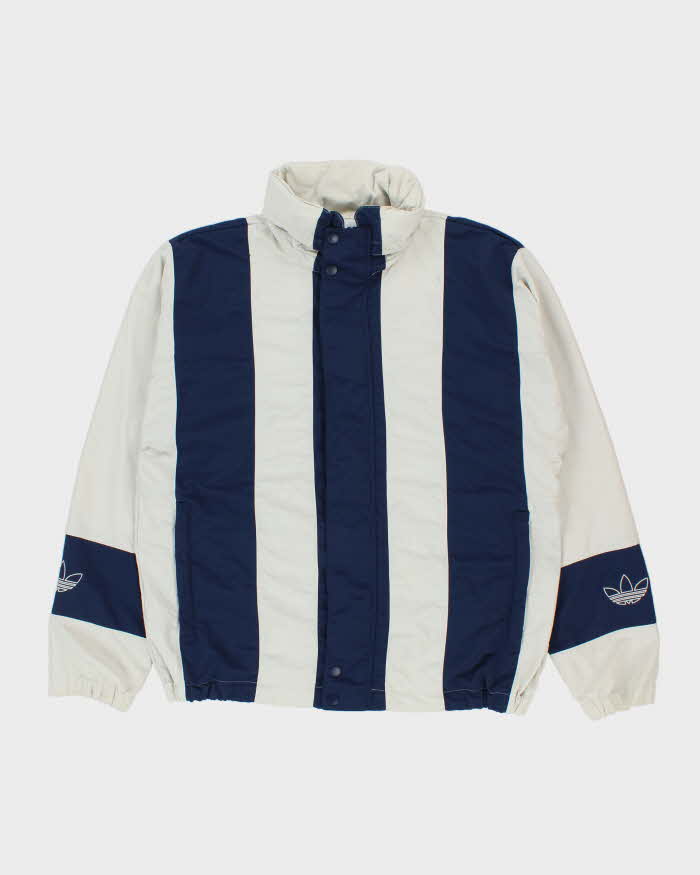 Vintage Adidas Originals Striped Twill 'Bailer Wind' Jacket - L