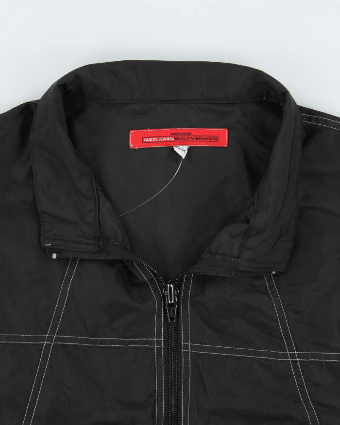 Vintage Y2K 00s Guess Jeans Contrast Stitch Lightweight Shell Bomber Jacket - M