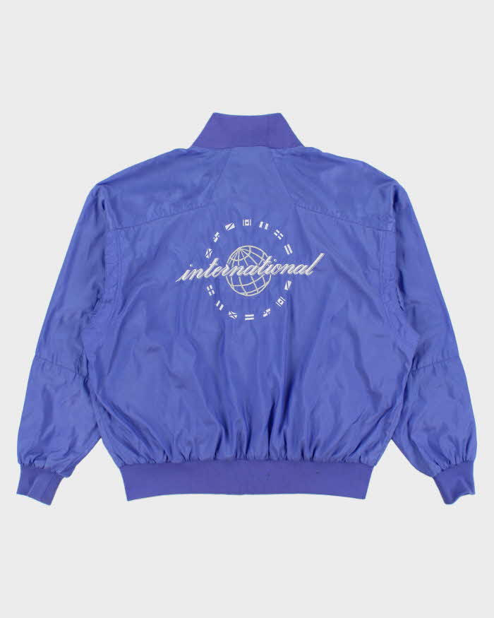 Vintage 1990s Nike International Lavender Soft Shell Embroidered Windbreaker Jacket - XL