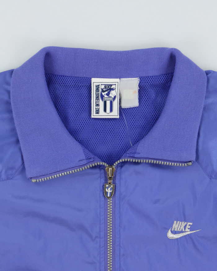 Vintage 1990s Nike International Lavender Soft Shell Embroidered Windbreaker Jacket - XL