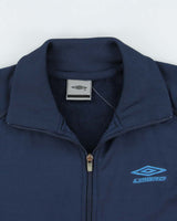 Vintage Y2K 00s Umbro Navy Classic Logo Track Jacket - M