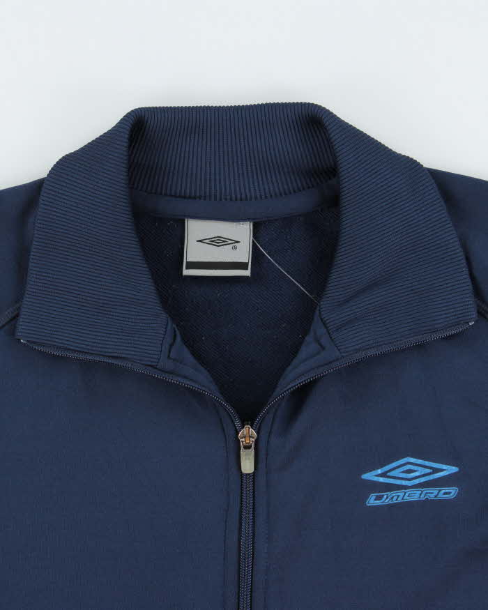 Vintage Y2K 00s Umbro Navy Classic Logo Track Jacket - M