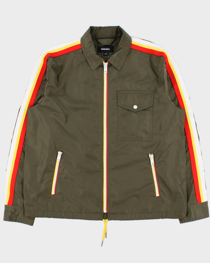 Vintage Khaki Diesel J-Ribplaza Shell Tape Harrington Jacket - XL