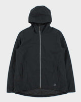 Vintage Salomon Black Soft Shell Hooded Windbreaker Jacket - M