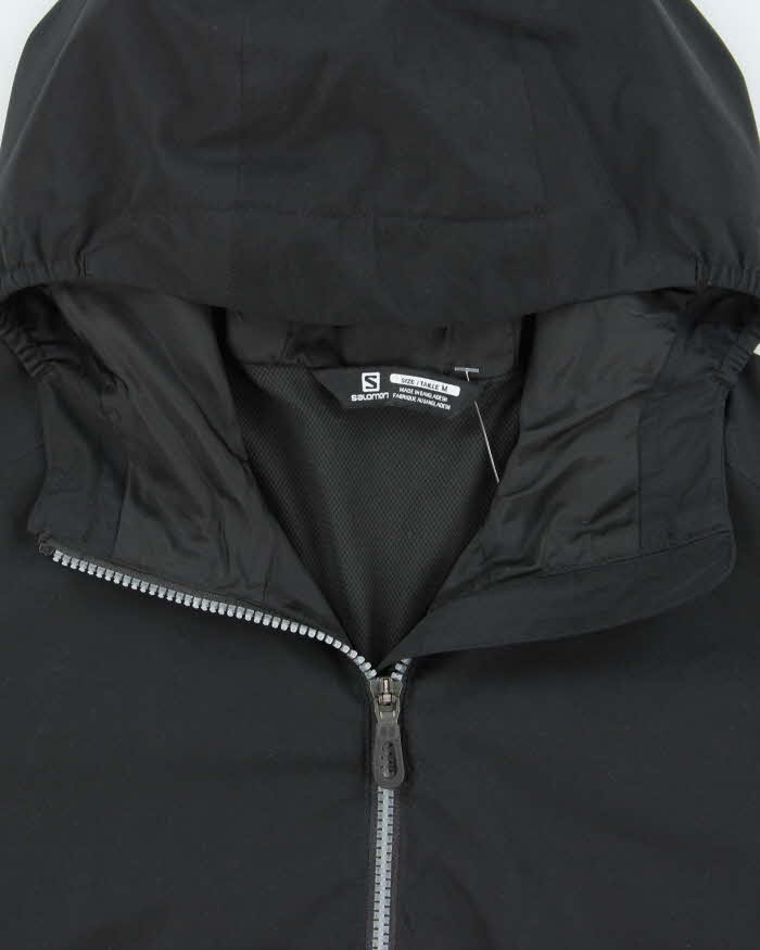 Vintage Salomon Black Soft Shell Hooded Windbreaker Jacket - M