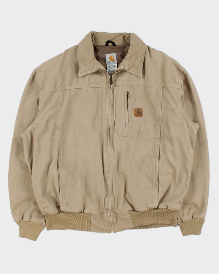Vintage 2006 Y2K Carhartt J163 Golden Khaki 'Kylie' Canvas Harrington Bomber Jacket - XL
