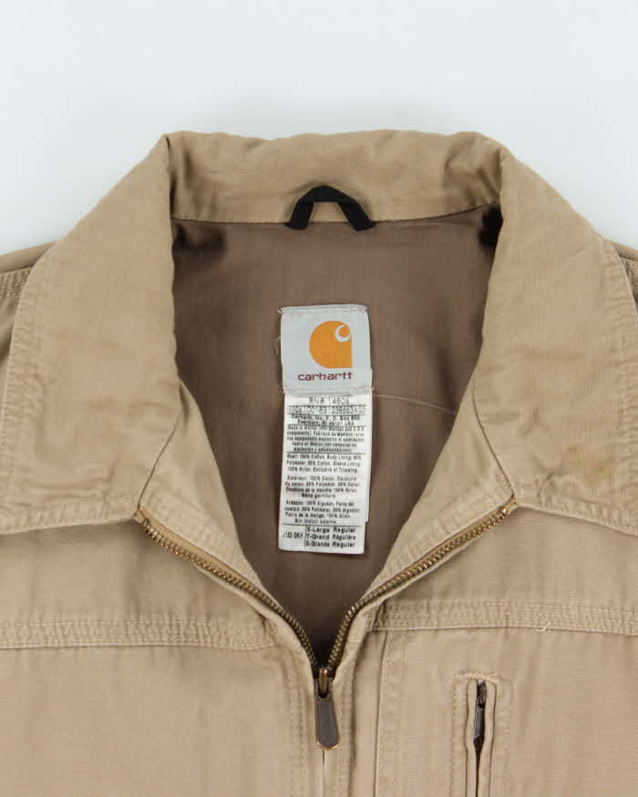 Vintage 2006 Y2K Carhartt J163 Golden Khaki 'Kylie' Canvas Harrington Bomber Jacket - XL