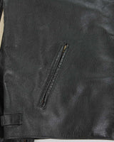 Vintage Y2K 00s Raspini Italian Calfskin Leather Fleece Lined Cafe Racer Moto Jacket - XL