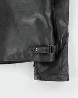 Vintage Y2K 00s Raspini Italian Calfskin Leather Fleece Lined Cafe Racer Moto Jacket - XL