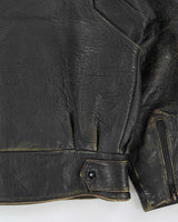 Vintage 1980s Golden Crown Bristol Made In Canada Quilt Lined Distressed Leather Cafe Racer Biker Jacket - XL