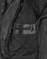 Vintage 1990s Golden Crown By Bristol Quilt Lined Leather Lace Cafe Racer Biker Jacket - M