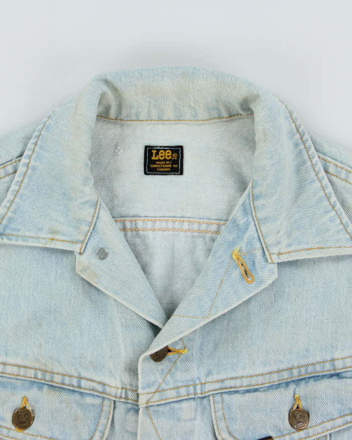Vintage 1990s Lee Light Wash Made In Canada Denim Trucker Jacket - L