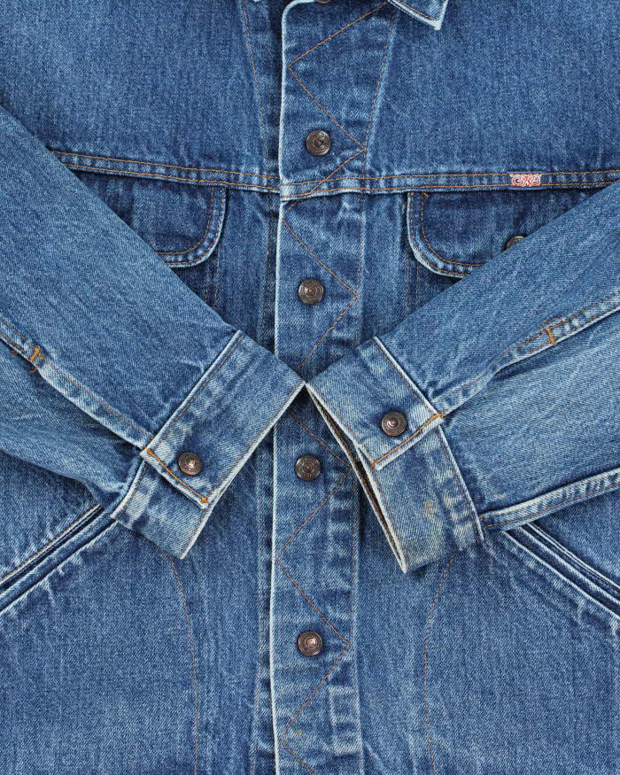 Vintage 1990s GWG Med Wash Made In Canada Denim Trucker Jacket - XXL