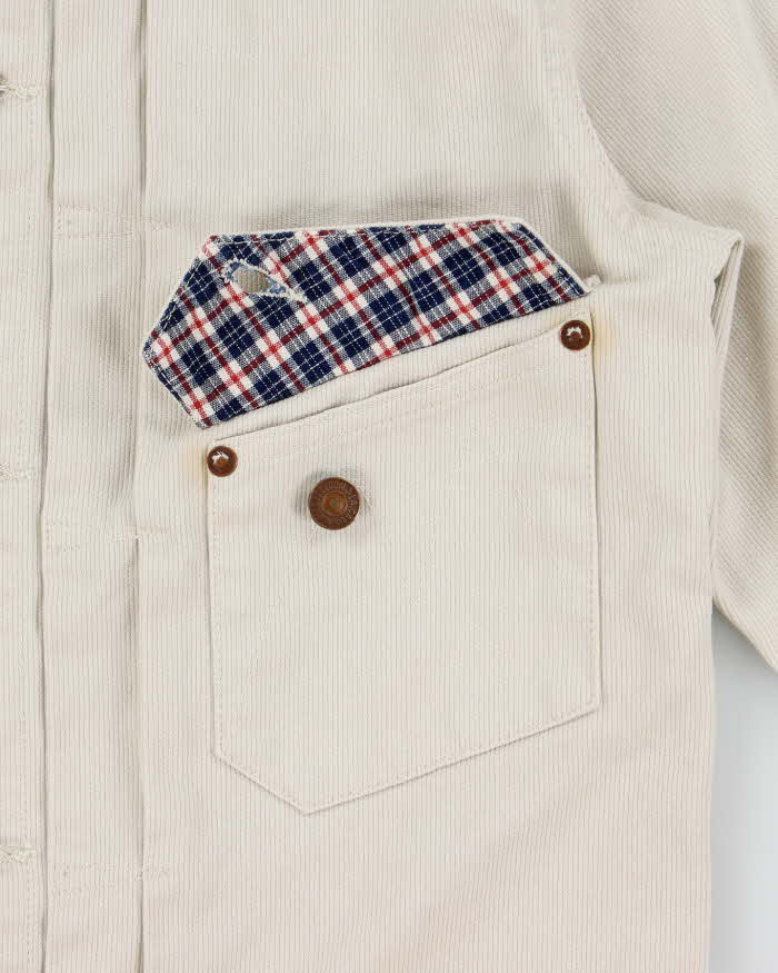 MFSC Mister Freedom x Sugar Cane Beige 'Ranch Blouse Randall' Denim Made In USA Buckle Back Jacket - M