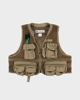Vintage Columbia PFG Khaki Multi Pocket Utility Net Fishing Vest - XL