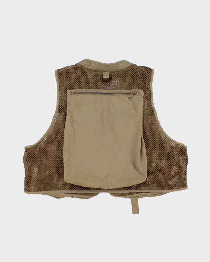 Vintage Columbia PFG Khaki Multi Pocket Utility Net Fishing Vest - XL
