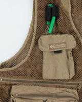 Vintage Columbia PFG Khaki Multi Pocket Utility Net Fishing Vest - XL