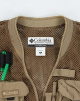 Vintage Columbia PFG Khaki Multi Pocket Utility Net Fishing Vest - XL